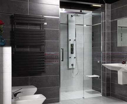 Sprchové dveře T-Linea posuvné 120 cm | čiré sklo | chrom profil | levé