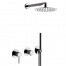 Sprchový set X STYLE | podomítkový | se závěsnou hlavicí | Ø 200 mm | chrom černý broušený