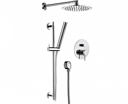 Sprchový set X STYLE | podomítkový pákový | se závěsnou hlavicí  Ø 200 mm | chrom lesk | chrom černý broušený