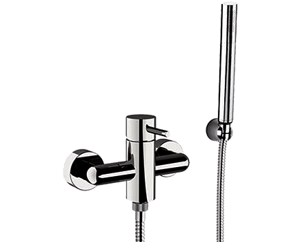 Sprchová baterie | nástěnná páková | měď kartáčovaná mat leštěný | X STYLE  + ruční sprška, hadice a úchytka