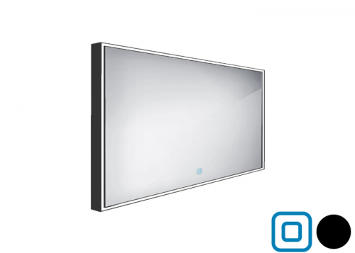 Koupelnové podsvícené LED zrcadlo ZPC | 1200 x 700 mm | senzor | černá