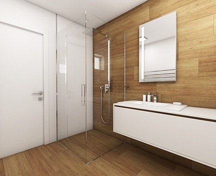 Sprchová zástěna CLEAR | L-tvar s otevíravými dveřmi | sklo čiré | 1100 x 900 x 2200 mm